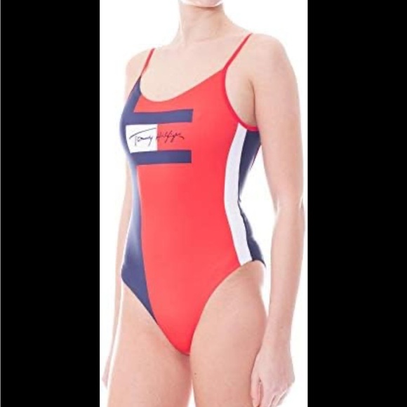 Tommy Hilfiger Women's Color Block One-Piece Swimsuit Size M Multicolor - Picture 1 of 8